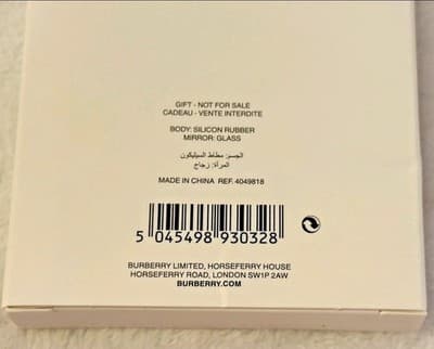 Burberry Limited Edition Silicone Purse Mirror Ribbon GWP Makeup Compact NIB!!! - Thumbnail 6