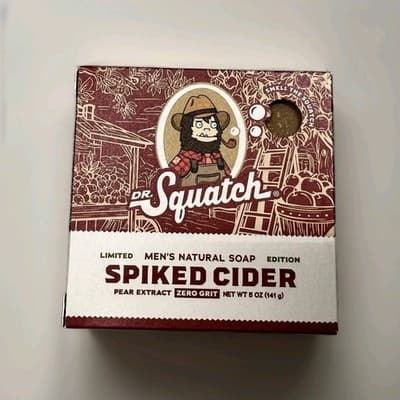 Dr. Squatch Spiked Cider Bar Soap Limited Edition Zero Grit Natural Soap NIB NEW - Thumbnail 5