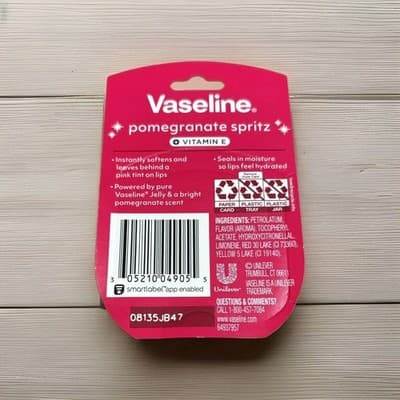 Vaseline Pomegranate Spritz Limited Edition 0.25 oz Lip Therapy Vit E New In Pkg - Thumbnail 3