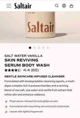 Saltair Salt Water Vanilla Serum Infused Body Wash 17oz Hydrating NEW! NIP! - Thumbnail 3