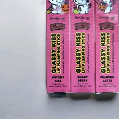 The Crème Shop Hello Kitty Glassy Kiss Lip Plumping Stick Set 3 NIB NEW In Box - Thumbnail 4