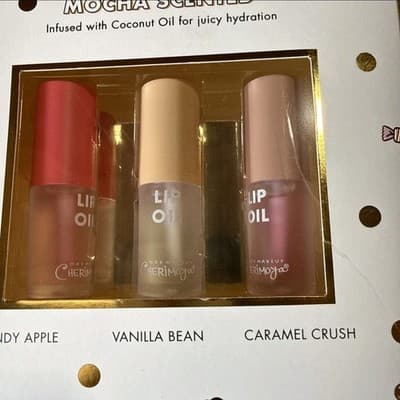 Cherimoya Juicy Lip Oil 3 Pack Candy Apple Vanilla Bean Caramel Crush NIB NEW!!! - Thumbnail 3
