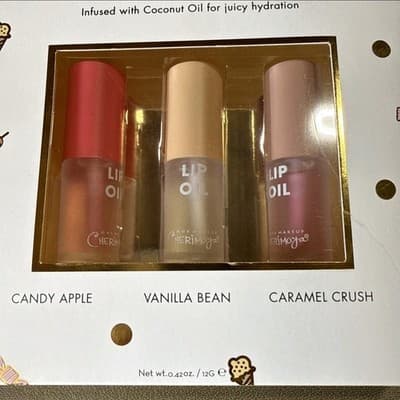 Cherimoya Juicy Lip Oil 3 Pack Candy Apple Vanilla Bean Caramel Crush NIB NEW!!! - Thumbnail 4