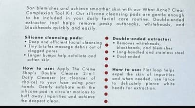 The Crème Shop What Acne Clear Complexion Extraction Kit Pads Tool NIB NEW!!! - Thumbnail 6