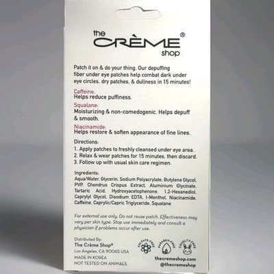 The Crème Shop Mult Eye Task Brightening Under Eye Patches 3 Count NIB NEW!!! - Thumbnail 3