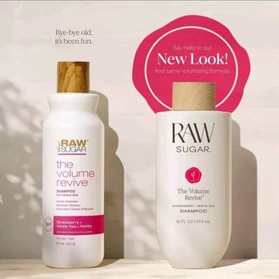Raw Sugar Volume Revive Shampoo Strawberry White Tea 16oz Vegan Hair Care NEW!! - Thumbnail 8