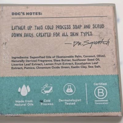Dr Squatch Rainforest Rapids Bar Soap 5oz Light Grit Natural Soap NIB NEW Men - Thumbnail 4