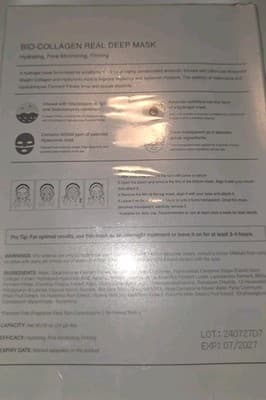 Guaxs Bio Collagen Real Deep Mask 4 Sheet Set Low Molecular Collagen NEW In Box - Thumbnail 3