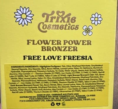 Trixie Cosmetics Flower Power Bronzer Free Love Freesia Powder NIB New Authentic - Thumbnail 3