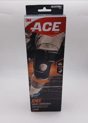 ACE Adjustable Knee Brace Support Dual Side Stabilizers Firm Compression Black