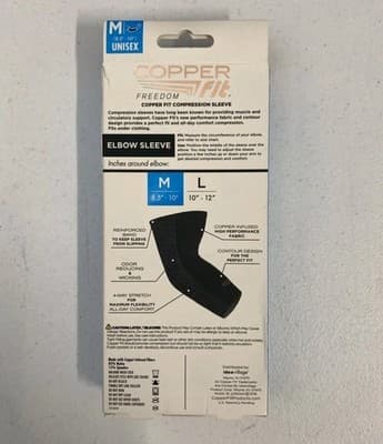 Copper Fit Freedom Compression Elbow Sleeve Medium 8.5-10in Support Brace NIB - Thumbnail 2