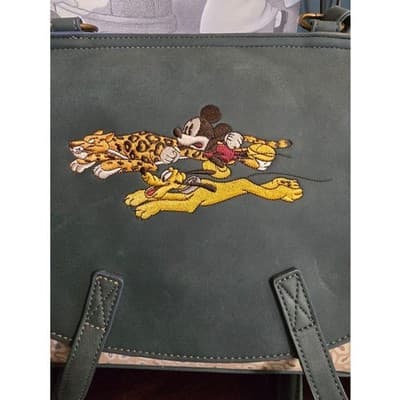 Retired Loungefly Disney Mickey, Pluto, & Leopard Crossbody Bag and Wallet - Thumbnail 2