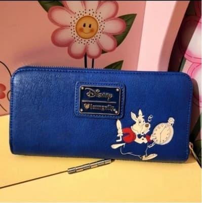 Rare Loungefly ❤️ Logo Disney Alice In Wonderland Clock Wallet - Thumbnail 3