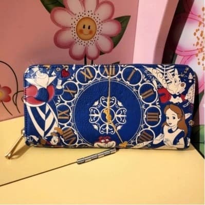 Rare Loungefly ❤️ Logo Disney Alice In Wonderland Clock Wallet - Thumbnail 2