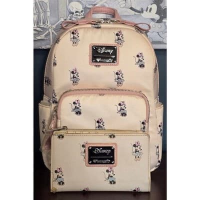 Loungefly Disney Minnie Mouse Cloth Backpack and Wallet - Thumbnail 2