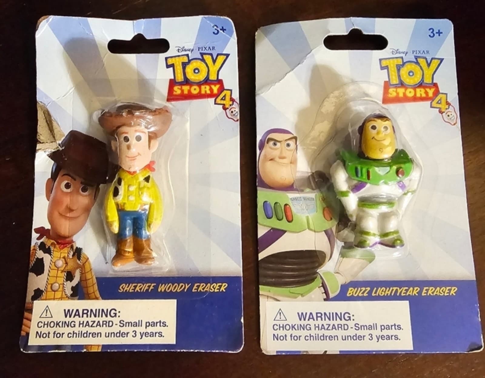 Disney Pixar Toy Story Buzz Lightyear and Sheriff Woody Erasers