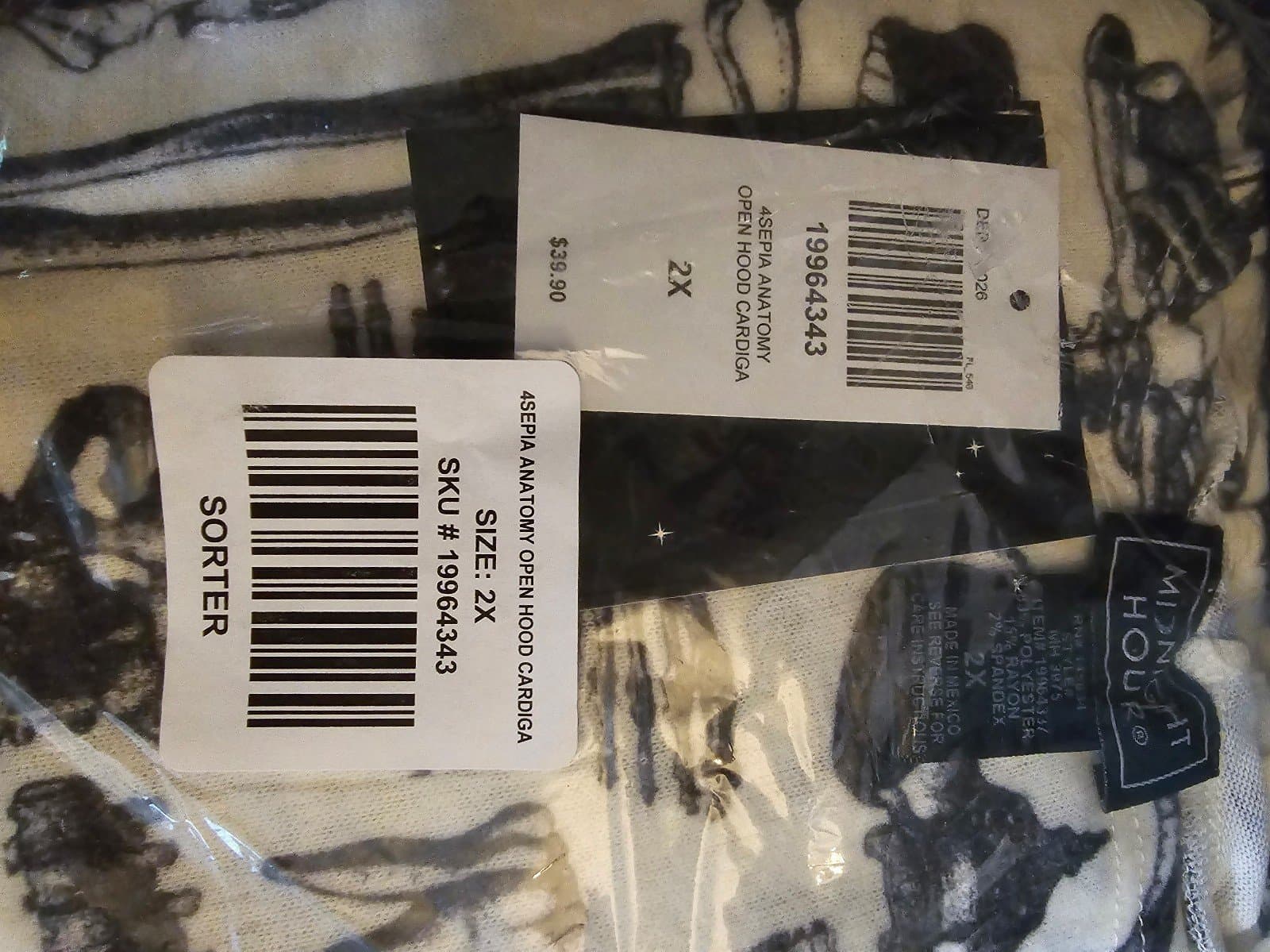 Hot Topic Anatomy Allover Print Hooded Open Cardigan - Thumbnail 6
