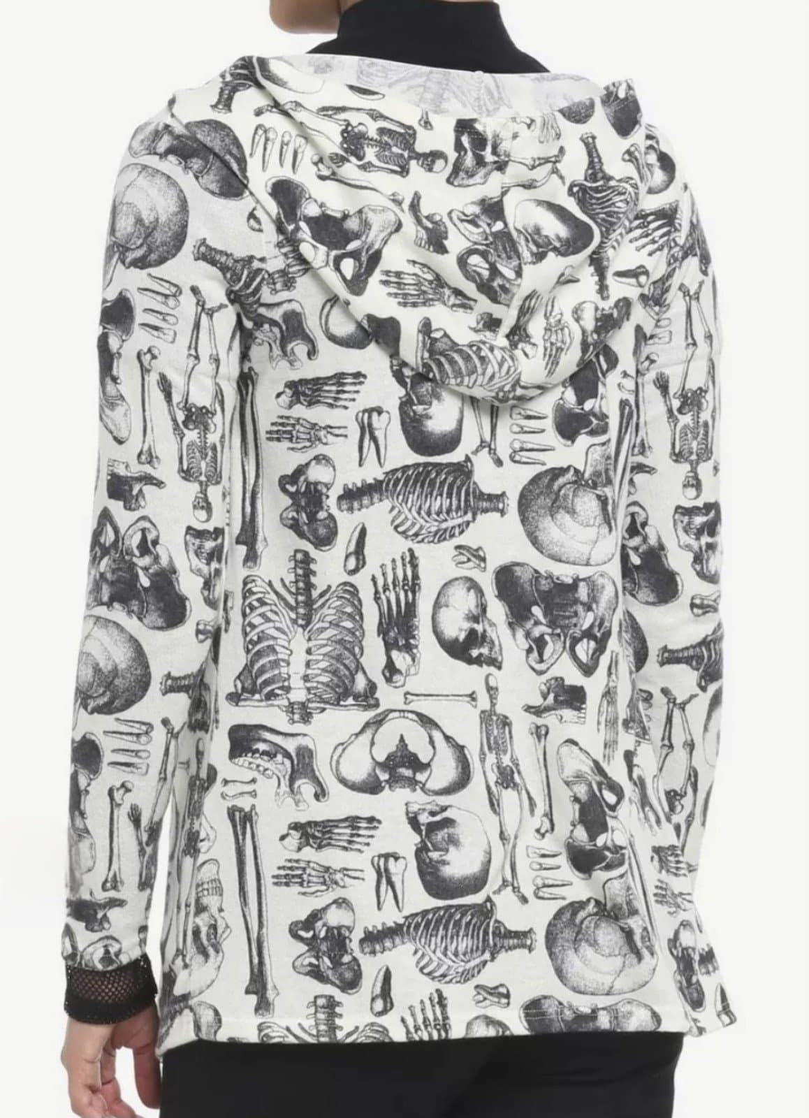 Hot Topic Anatomy Allover Print Hooded Open Cardigan - Thumbnail 2