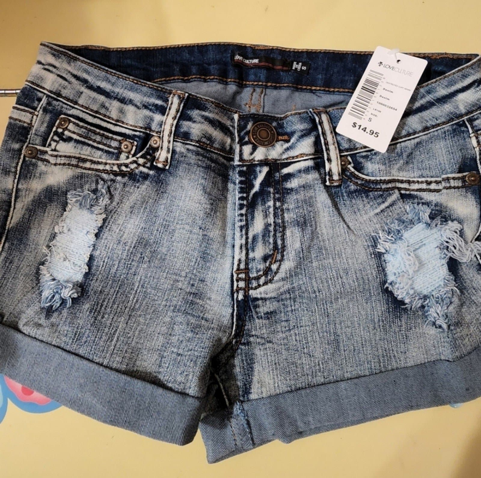Distressed Denim Shorts