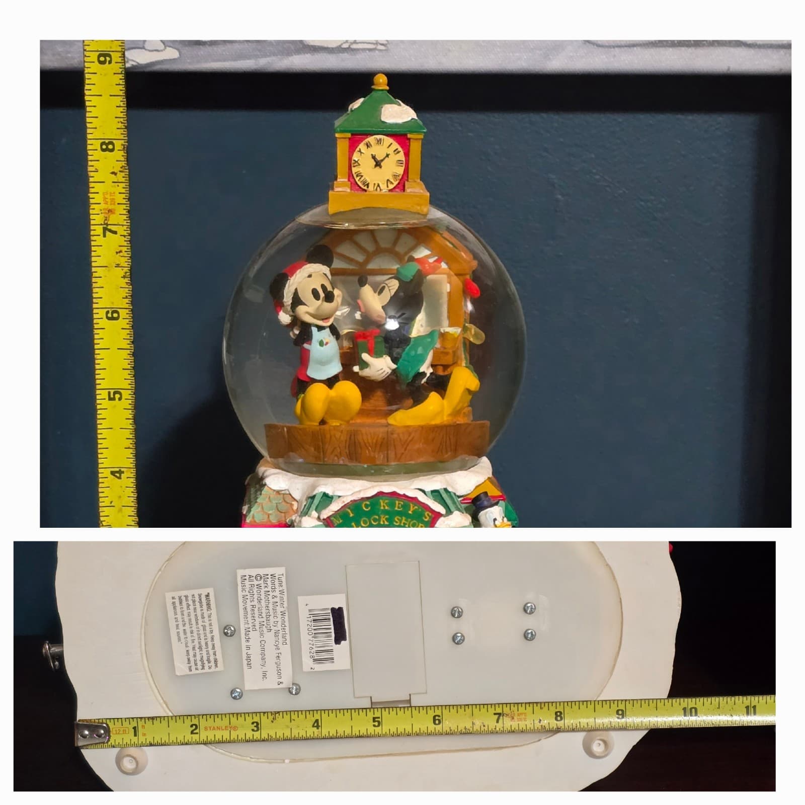 Disney Christmas 1999 Mickey Mouse Donald Duck Snow Globe READ - Thumbnail 11