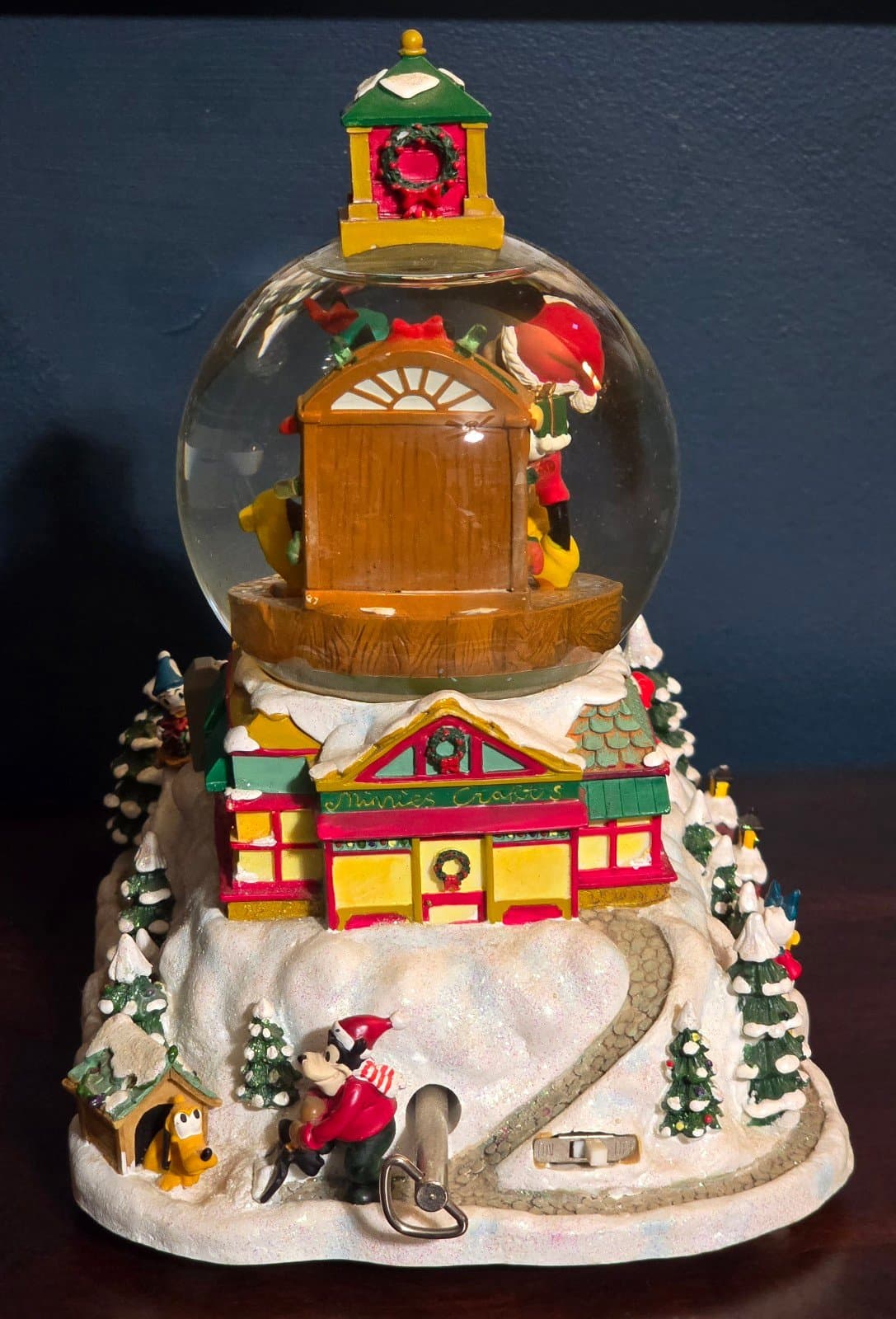 Disney Christmas 1999 Mickey Mouse Donald Duck Snow Globe READ - Thumbnail 6