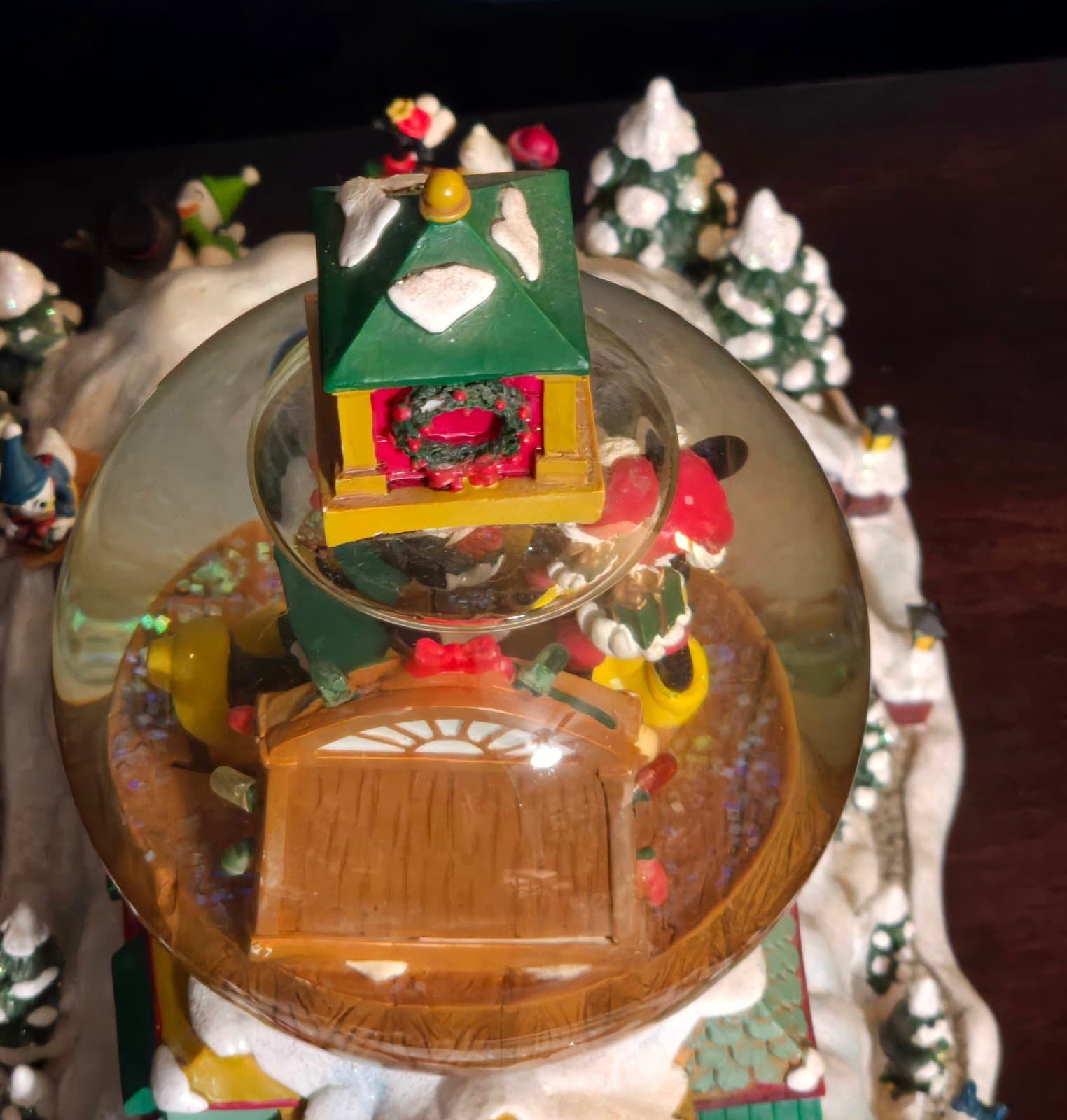 Disney Christmas 1999 Mickey Mouse Donald Duck Snow Globe READ - Thumbnail 7
