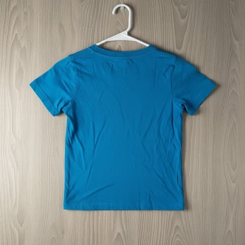 Adidas Boys Blue Graphic T-Shirt Size 5 Cotton 'Rise and Shine' Short Sleeve Tee - Thumbnail 4
