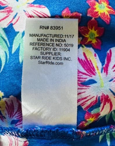Star Ride Kids Girls Tropical Floral Tank Top Size 5/6 Blue Hawaiian - Thumbnail 6