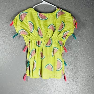 Cat & Jack Girls Sz. 4-5 Green Watermelon Pattern Lightweight Swim Cover Pool - Thumbnail 4