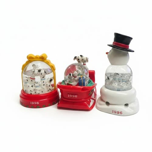 Disney 101 Dalmatians 1996 Vintage Snow Globe Collection Set 4 + Figurine - Thumbnail 5