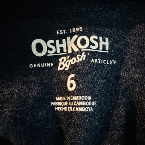 OshKosh B'gosh Unisex Navy Blue Sequin Peace Sign T-Shirt Size 6 Flip Sequin Tee - Thumbnail 5