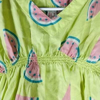 Cat & Jack Girls Sz. 4-5 Green Watermelon Pattern Lightweight Swim Cover Pool - Thumbnail 3