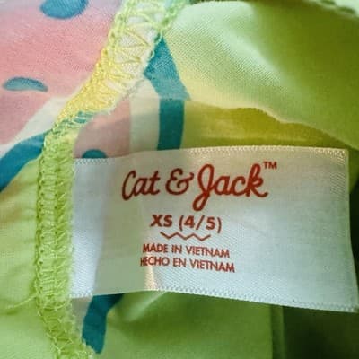 Cat & Jack Girls Sz. 4-5 Green Watermelon Pattern Lightweight Swim Cover Pool - Thumbnail 5