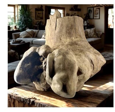 Large Burl Wood Sculpture- Natural Burl Art- Organic Modern Decor- One Of A Kind