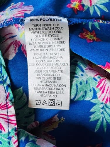 Star Ride Kids Girls Tropical Floral Tank Top Size 5/6 Blue Hawaiian - Thumbnail 5