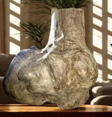 Large Burl Wood Sculpture- Natural Burl Art- Organic Modern Decor- One Of A Kind - Thumbnail 3