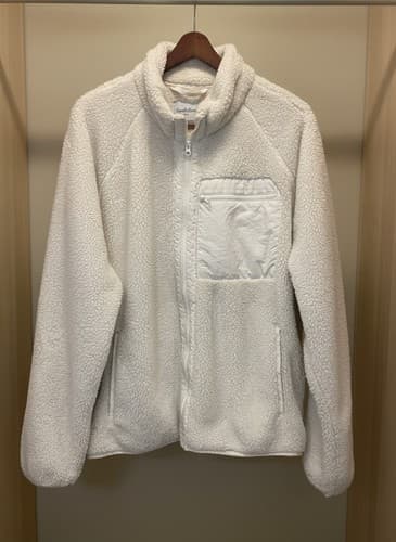 Goodfellow & Co Sherpa Fleece Full-Zip Jacket Cream XL Recycled
