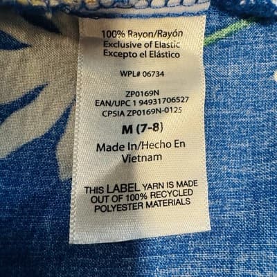Zac Kids Girls Blue Floral Print Sundress Size M (7-8) Ruffled Straps Excellent - Thumbnail 5