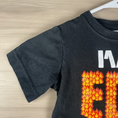 Nike Kids Black Dri-Fit 'I'm On Fire' Graphic T-Shirt Size 3-4 Years Activewear - Thumbnail 3