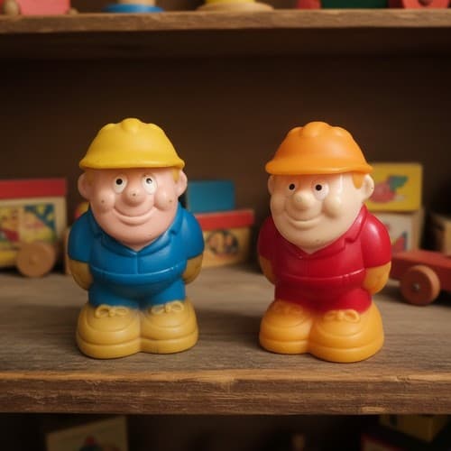 Vintage Tonka Corp Construction Worker Figures Set 2 1980s-90s Good Used