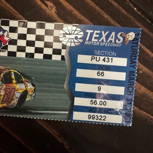 Texas Motor Speedway 2001 2002 NASCAR Collector Programs Dale Jr Ticket - Thumbnail 10