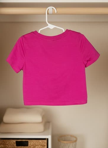 SHEIN Powerpuff Girls Super Cute Graphic Crop T-Shirt Kids Size 5Y Hot Pink - Thumbnail 4