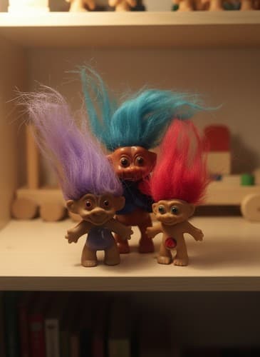 Vintage Troll Dolls Lot 3 1990s Ace Novelty Teal Purple Red Hair