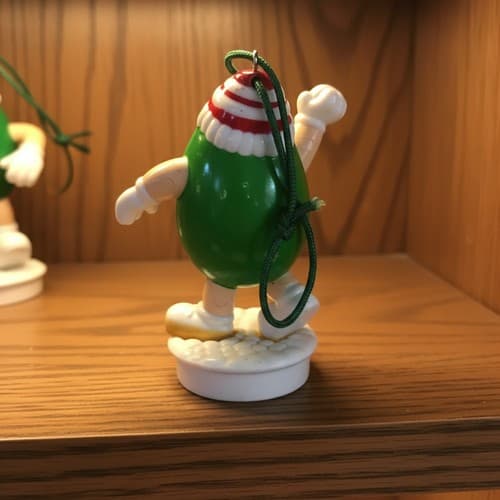 M&M's Red Football Candy Dispenser + 2 Holiday Ornaments Set Used Good - Thumbnail 7