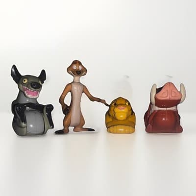 Disney Lion King Burger King 1990s Toy Figures Set 4 Simba Timon Pumbaa
