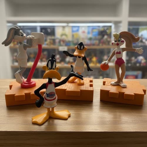 1996 Space Jam McDonald's Happy Meal Figures Set Bugs Bunny Daffy Lola