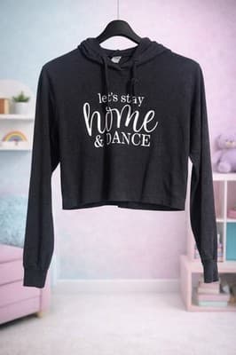Trendy Trends Gray Cropped Hoodie Size Small
