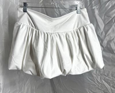 Vital Life Drop Waist White Bubble Skirt Size XL Fun Party Skirt 90’s Style