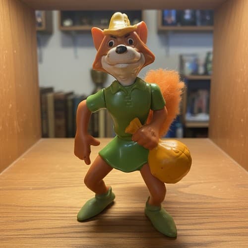 Vintage Disney PVC Figure Lot 6pc 1990s Robin Hood Pinocchio Used - Thumbnail 2