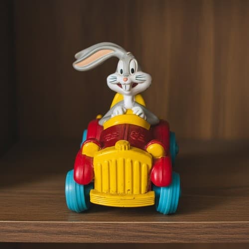 Looney Tunes Disney 1990s Toy Lot 7pc Taz Plush Cars PEZ Acme Brick - Thumbnail 4